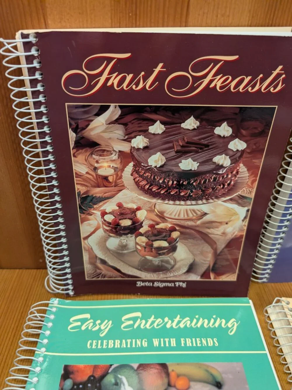 Lot of 4 BETA SIGMA PHI Cookbooks Spiral Bound 1997 1999 2001 2002 Entertaining